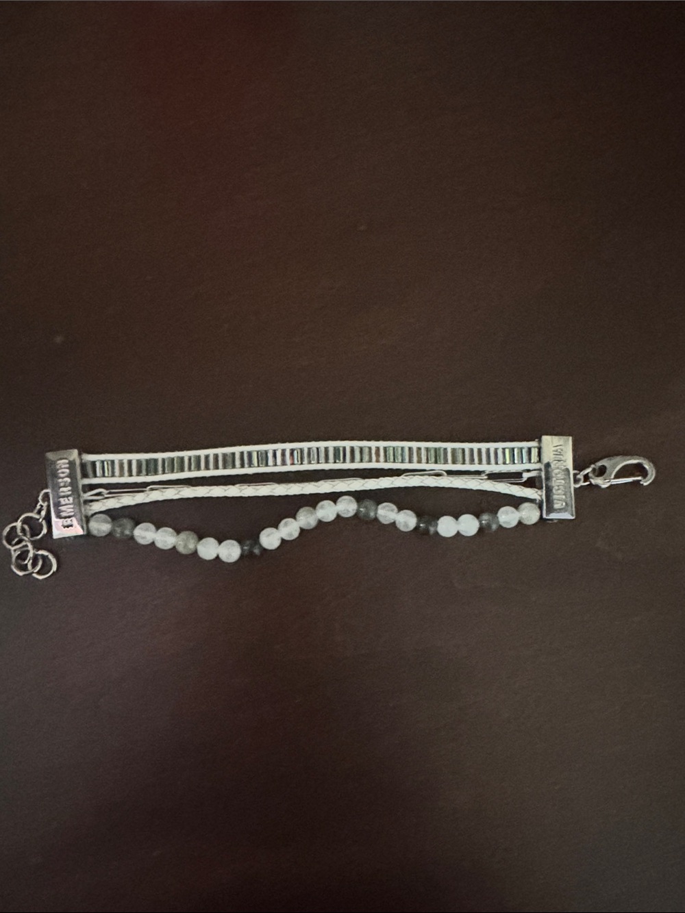 Victoria Emerson Gray Beaded & Silver Multi-Strand Bracelet
